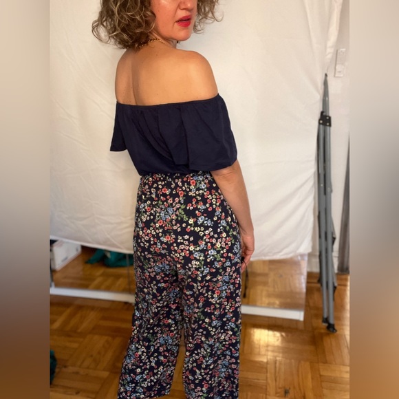 Vintage Floral 90s Trixxi girl on/off shoulder jumpsuit. Size small - Picture 8 of 8